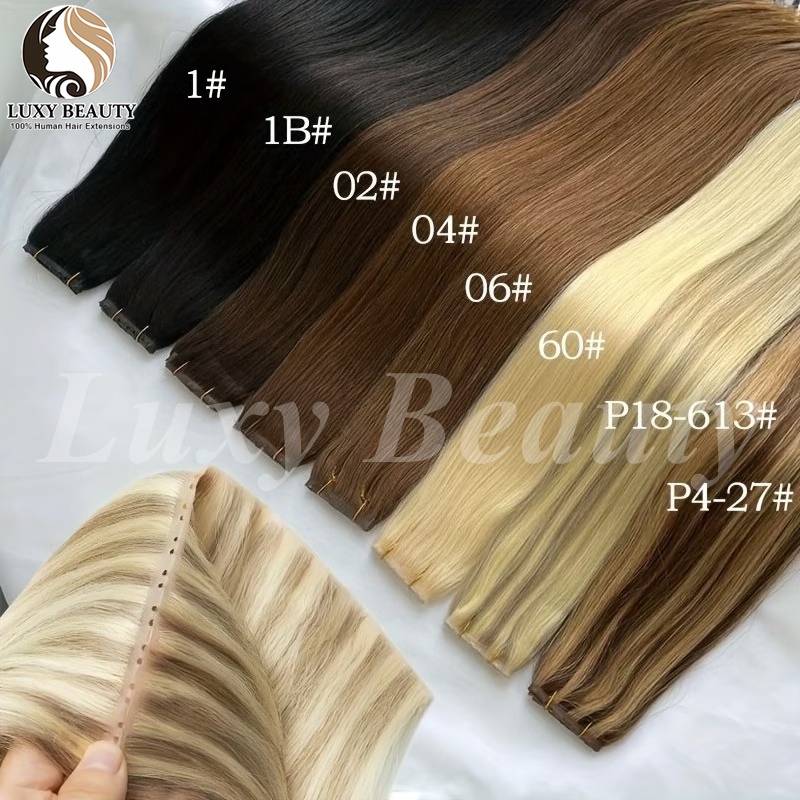 Brown Butterfly Hole Weft Hair - Invisible Tape In Extensions Real Hair 评论和价格