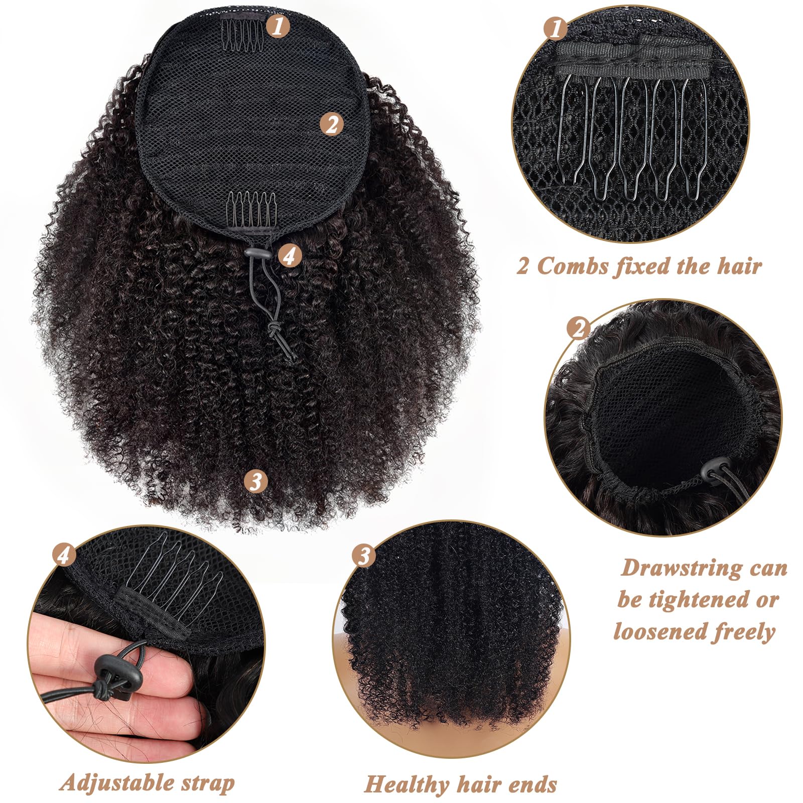 Drawsting Ponytail Extension H - Seamless Clip In Hair Extensions Human Hair 评论和价格