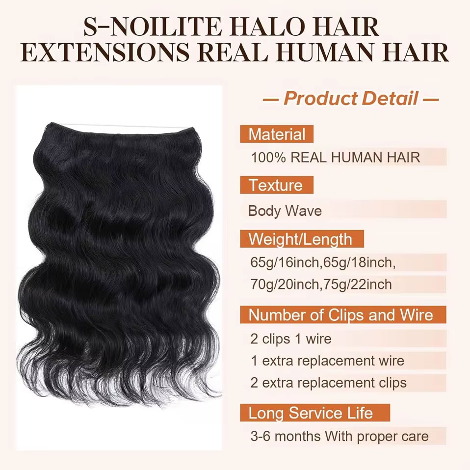 S-noilite Wire In Human Hair E - Invisible Tape In Extensions Real Hair 评论和价格
