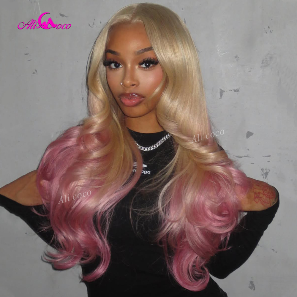180 Density Macaron Powder 613 - 613 Blonde Body Wave Lace Front Wig 评论和价格