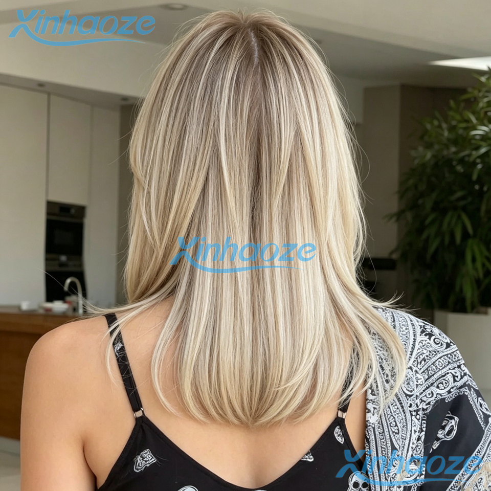 Fringe Human Hair Platinum Blo - 613 Blonde Body Wave Lace Front Wig 评论和价格