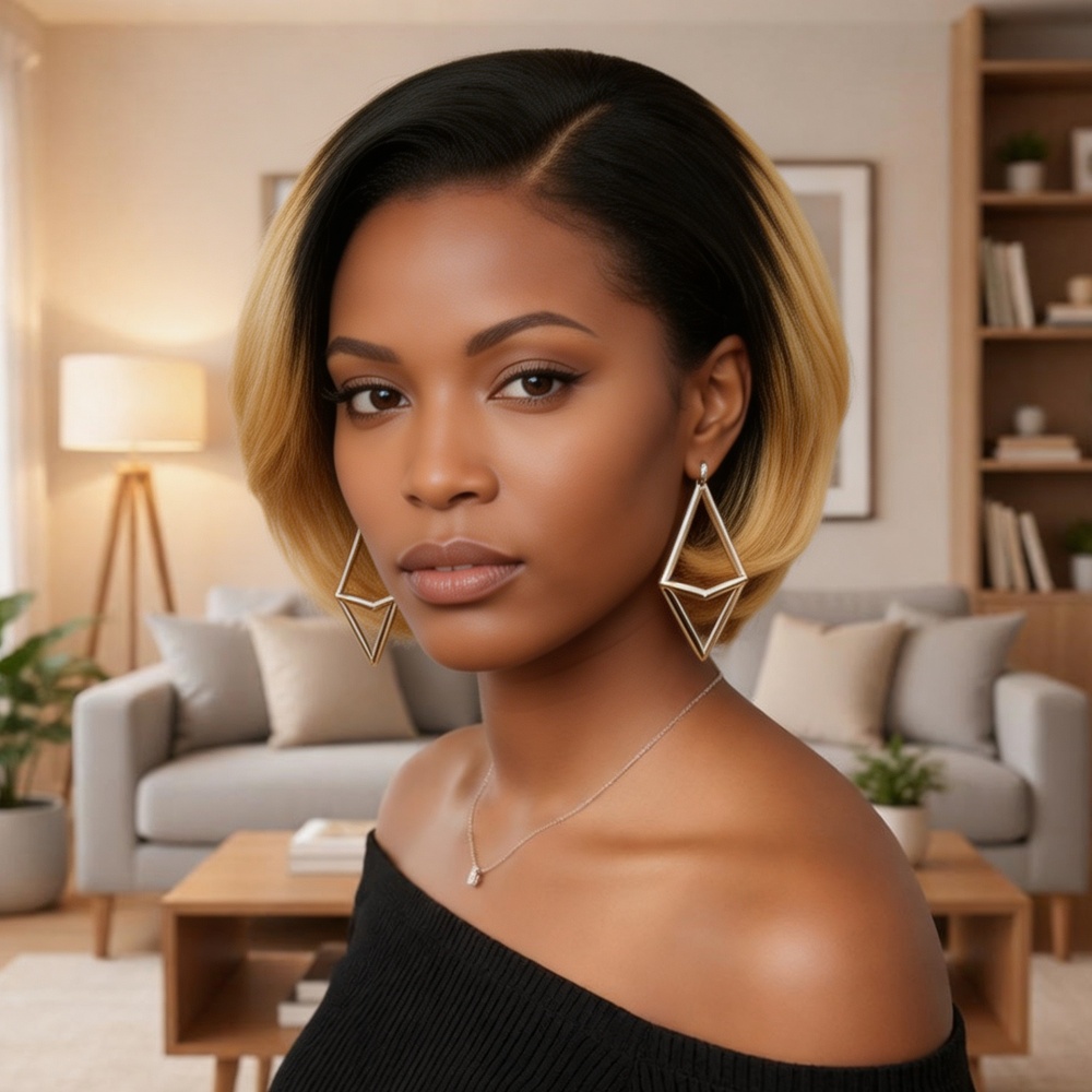 8 Inch Short Bob 13x4 Lace Fro - Glueless Wear And Go Human Hair Wig 评论和价格