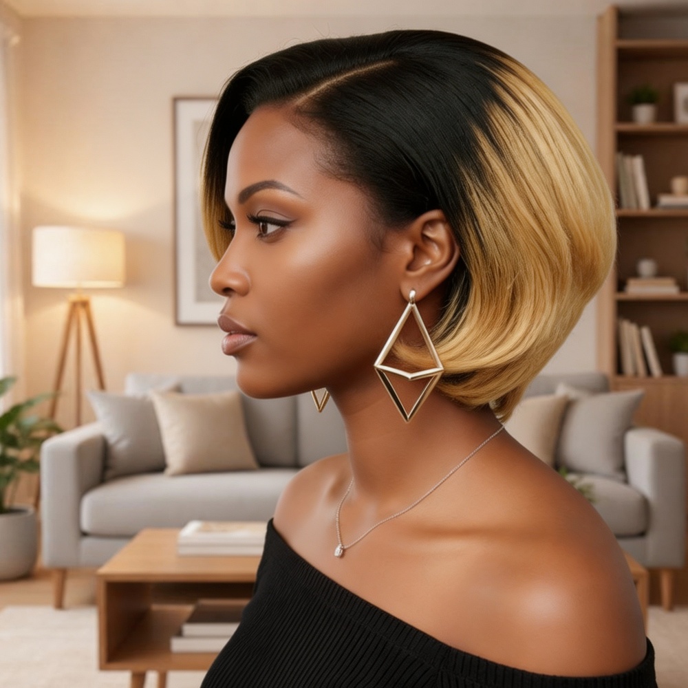 8 Inch Short Bob 13x4 Lace Fro - Glueless Wear And Go Human Hair Wig 评论和价格