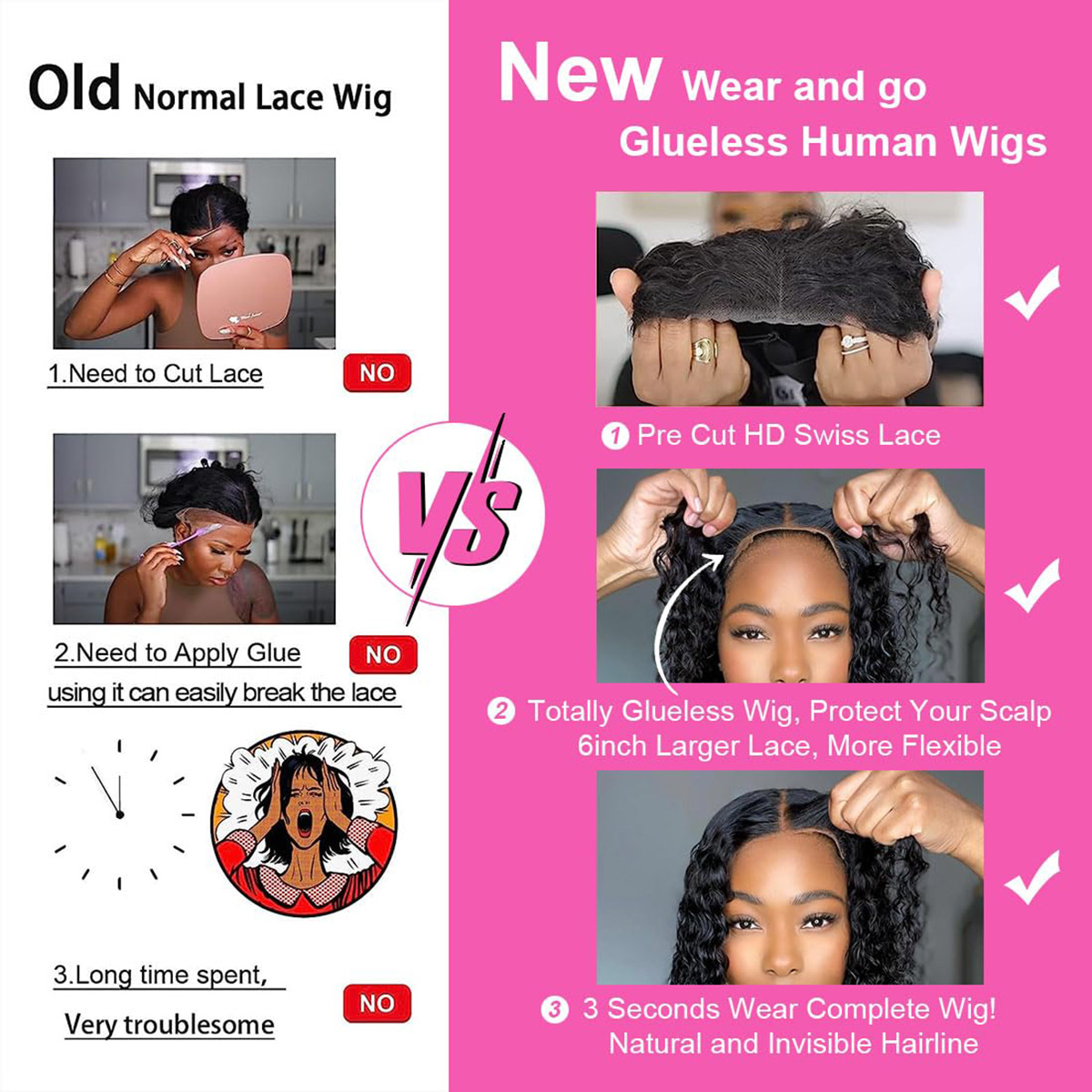 Super Double Drawn Vietnamese  - Glueless Wear And Go Human Hair Wig 评论和价格