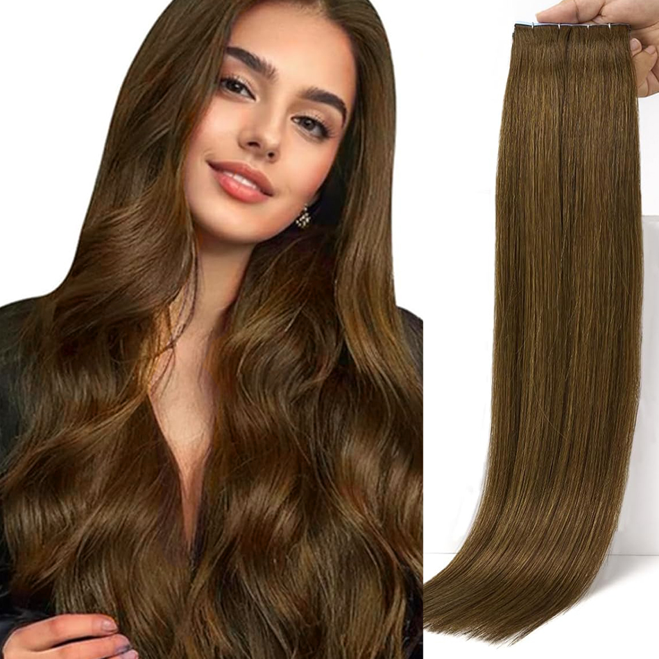 Tape In 100% Human Hair Straig - Invisible Tape In Extensions Real Hair 评论和价格