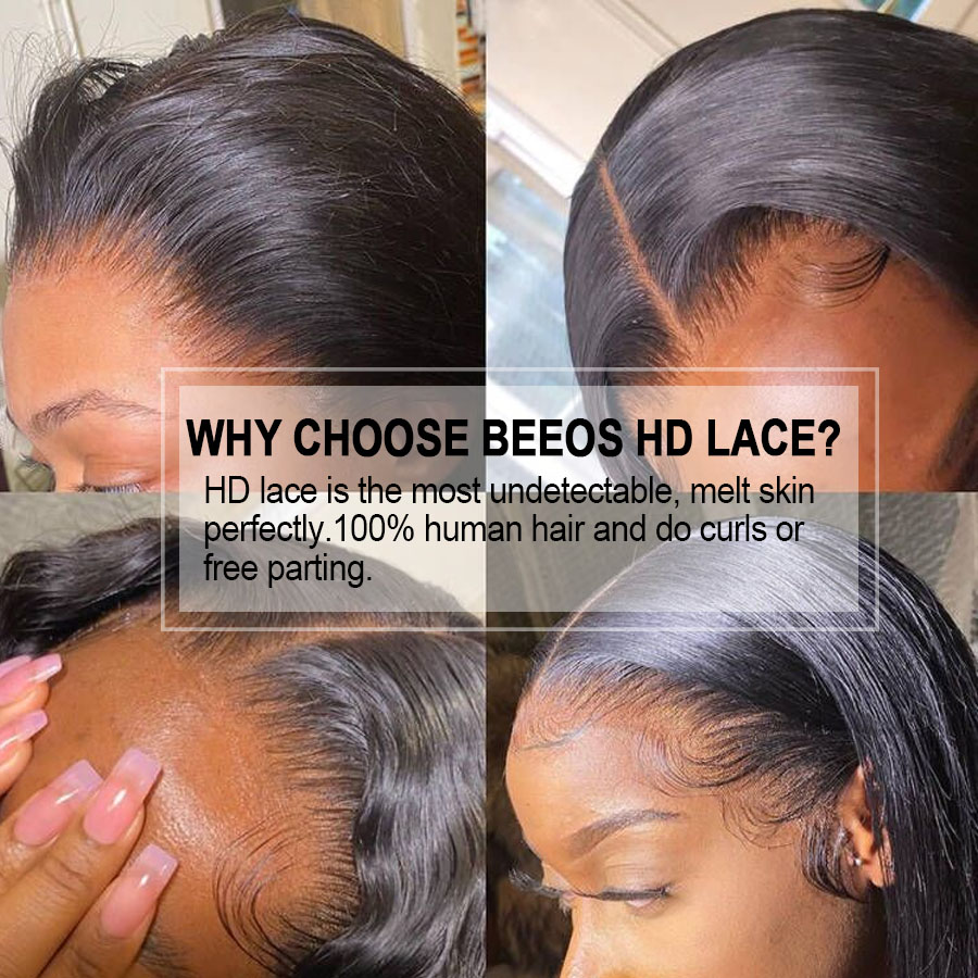 250% 13x4 HD Transparent Lace  - Hd Lace Frontal Wig Human Hair Pre Plucked 评论和价格