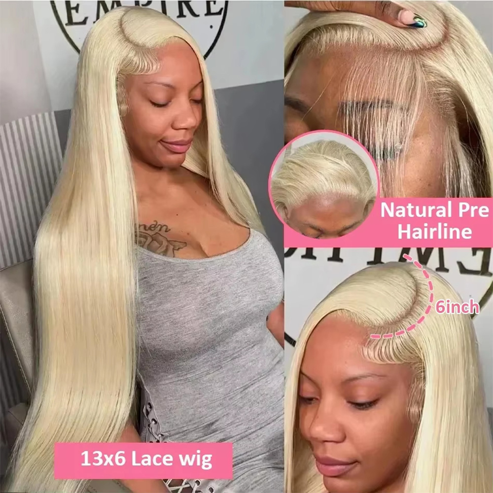 30 46 Inch Bone Straight 613 C - Hd Lace Frontal Wig Human Hair Pre Plucked 评论和价格