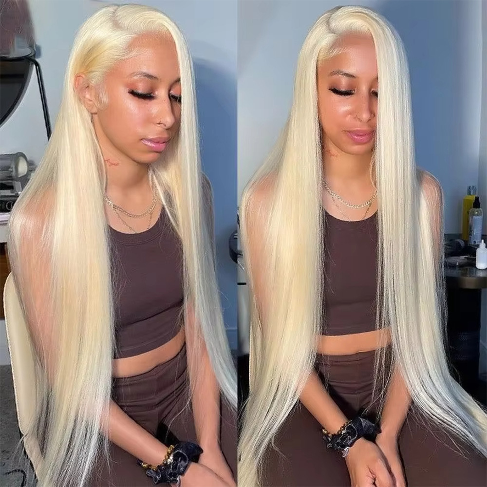 30 46 Inch Bone Straight 613 C - Hd Lace Frontal Wig Human Hair Pre Plucked 评论和价格
