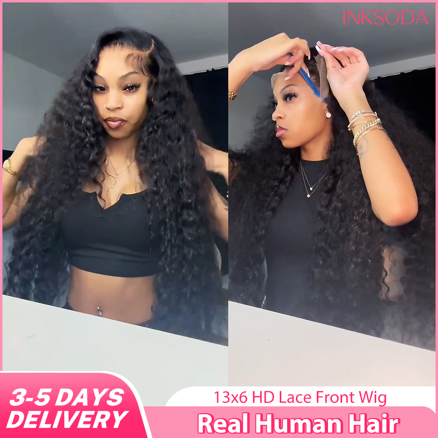 Deep Wave Human Hair Wigs 13X6 - Lace Front Wigs 评论和价格