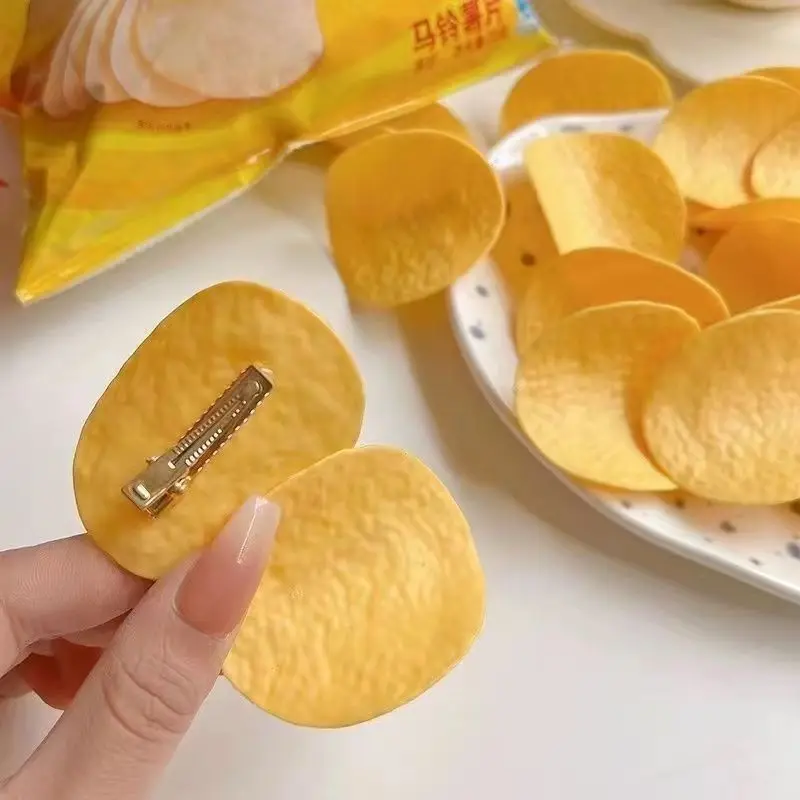 Funny potato chip hair clip cu - Hair Bundles 评论和价格