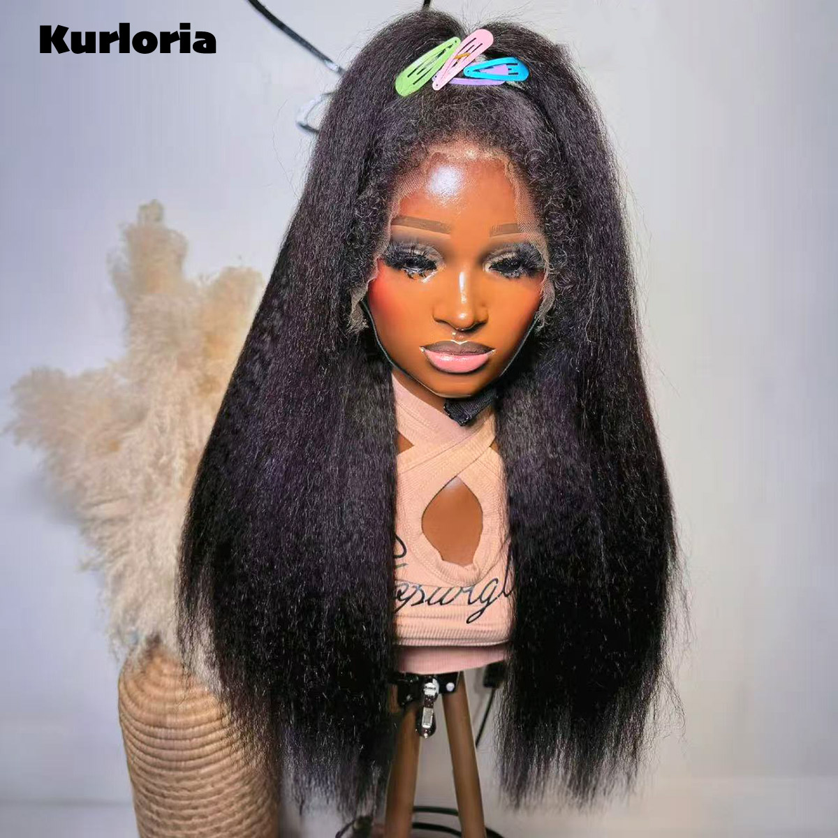Natural Black 400 Density Kink - Glueless Wear And Go Human Hair Wig 评论和价格