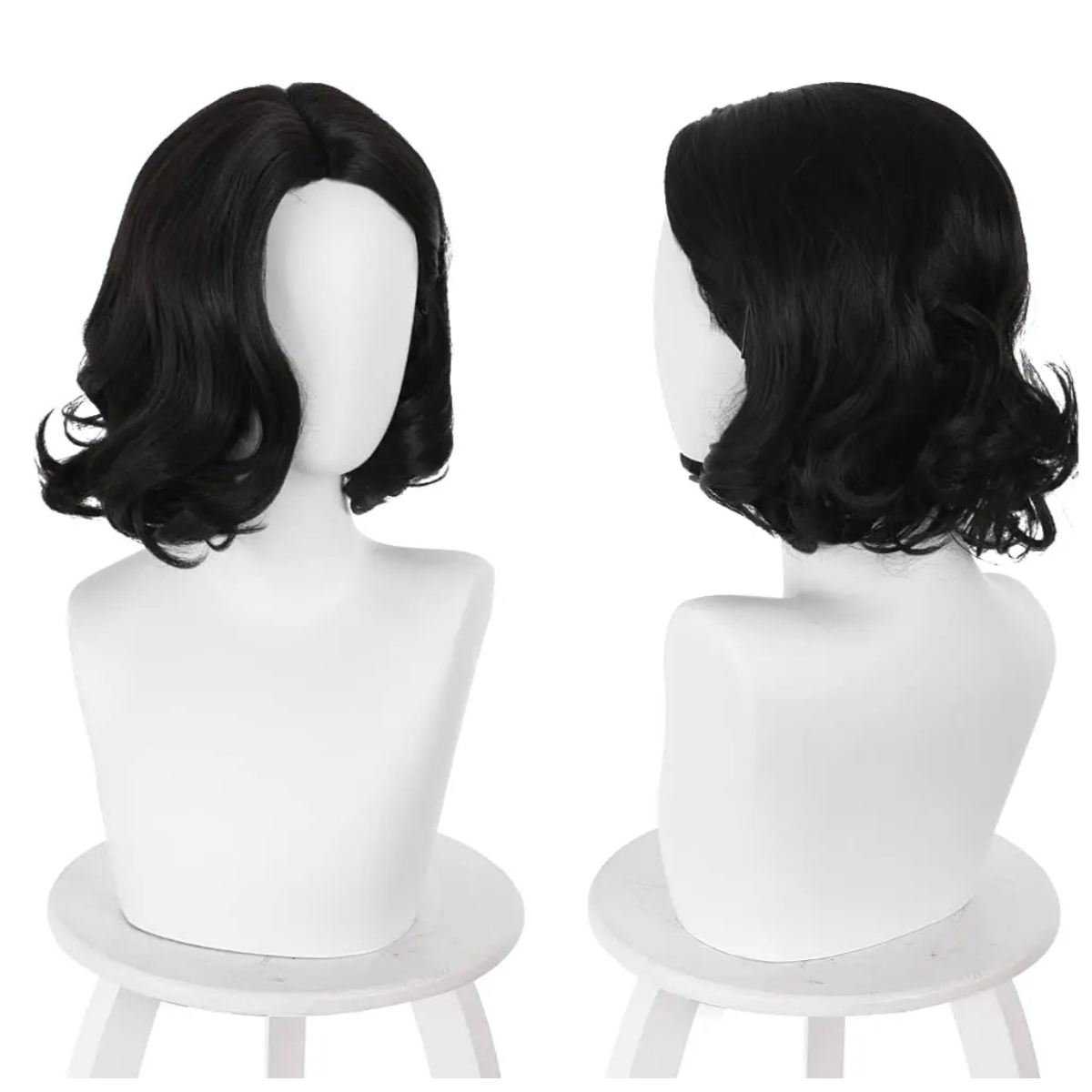 Black Short Bob Wavy Middle Pa - Synthetic Braided Wigs For Black Women 评论和价格